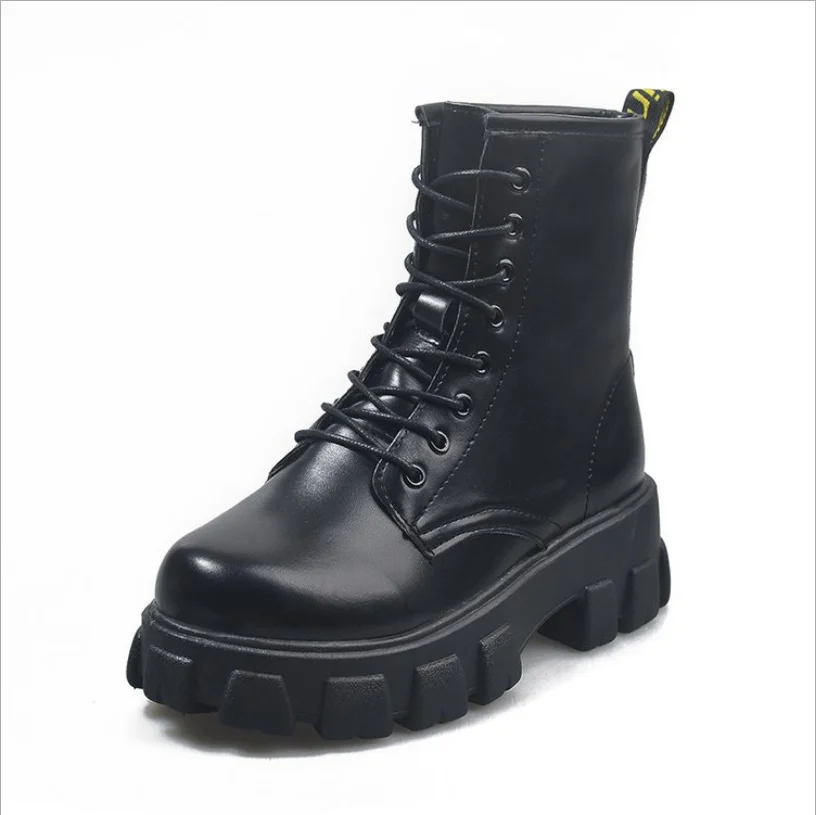 Fall Winter New 2021 Women British Style Black Platform Shoes Motorcycle Martens Boots, As pictures
Fall Winter New 2021 Women British Style Black Platform Shoes Motorcycle Martens Boots, As pictures
