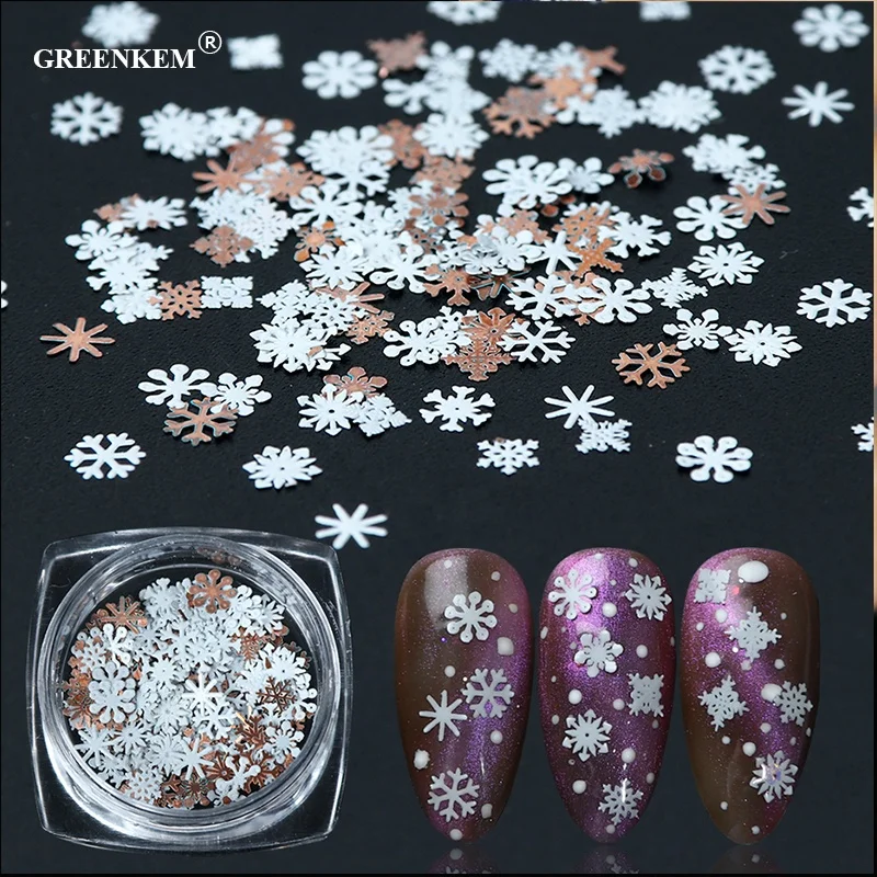 GREENKEM Mixed 90pcs Gold Snowflake Nail Art Decoration DIY Manicures Glitter Sequins Flakes 3D Jewelry Christmas Nail Glitter, Picture
GREENKEM Mixed 90pcs Gold Snowflake Nail Art Decoration DIY Manicures Glitter Sequins Flakes 3D Jewelry Christmas Nail Glitter, Picture