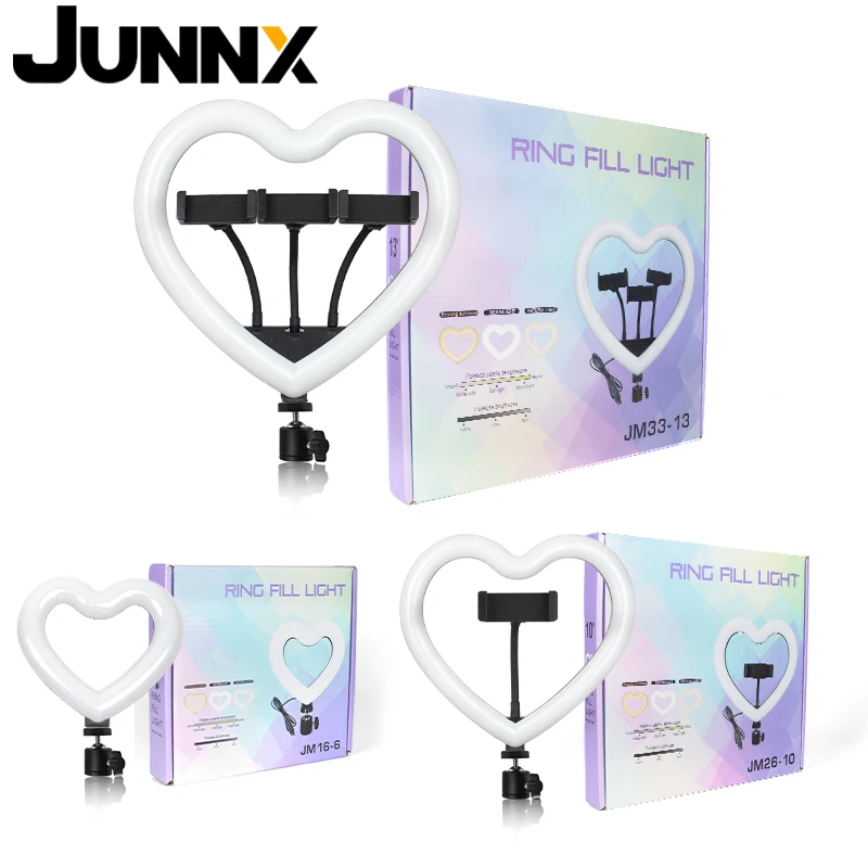 JUNNX 6inch 10inch 13inch Hearted Shape Ring Fill Light Photo Lighting 6 inch 13'' 10'' Love Heart Ringlights for Girls
JUNNX 6inch 10inch 13inch Hearted Shape Ring Fill Light Photo Lighting 6 inch 13'' 10'' Love Heart Ringlights for Girls