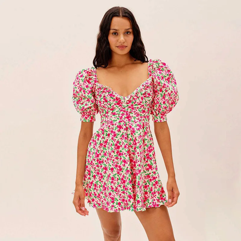 Vintage Puff Sleeve V Neck Summer Frill Ladies Women 2021 Flower Floral Casual Dresses, 1 colors in stock
Vintage Puff Sleeve V Neck Summer Frill Ladies Women 2021 Flower Floral Casual Dresses, 1 colors in stock