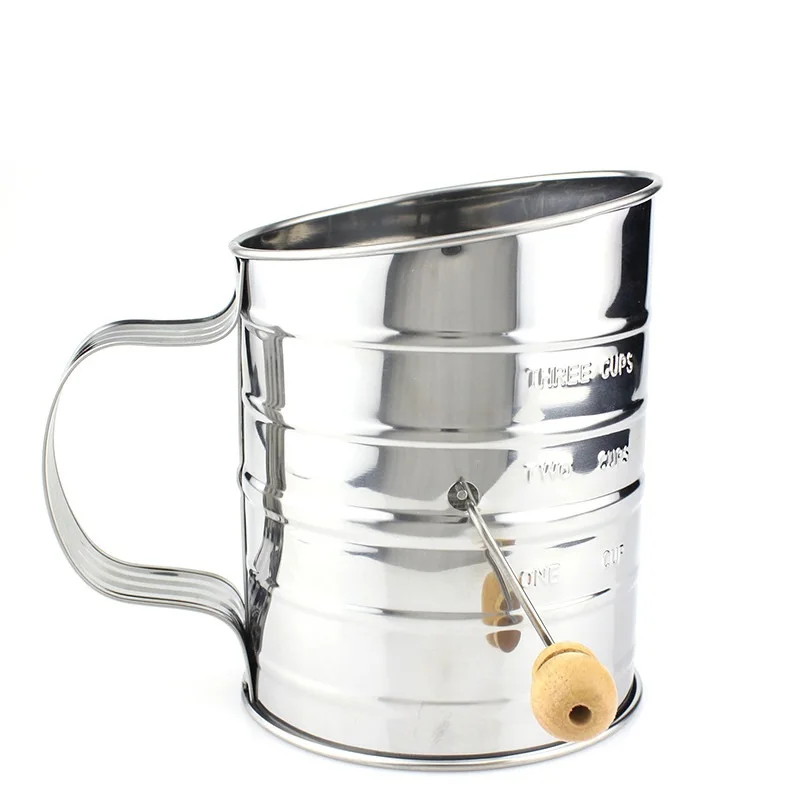 Medium Oblique Single-Layer Mesh Hand-Operated with Scale Strainer Baking Tool Stainless Steel Cup Type Flour Sifter
Medium Oblique Single-Layer Mesh Hand-Operated with Scale Strainer Baking Tool Stainless Steel Cup Type Flour Sifter