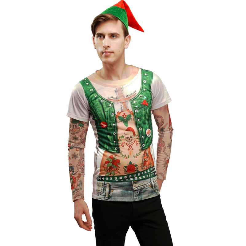 Christmas 3D Printed Elf T-shirt Carnival Party Fancy Dress Xmas Cosplay Elf Costume for Men
Christmas 3D Printed Elf T-shirt Carnival Party Fancy Dress Xmas Cosplay Elf Costume for Men
