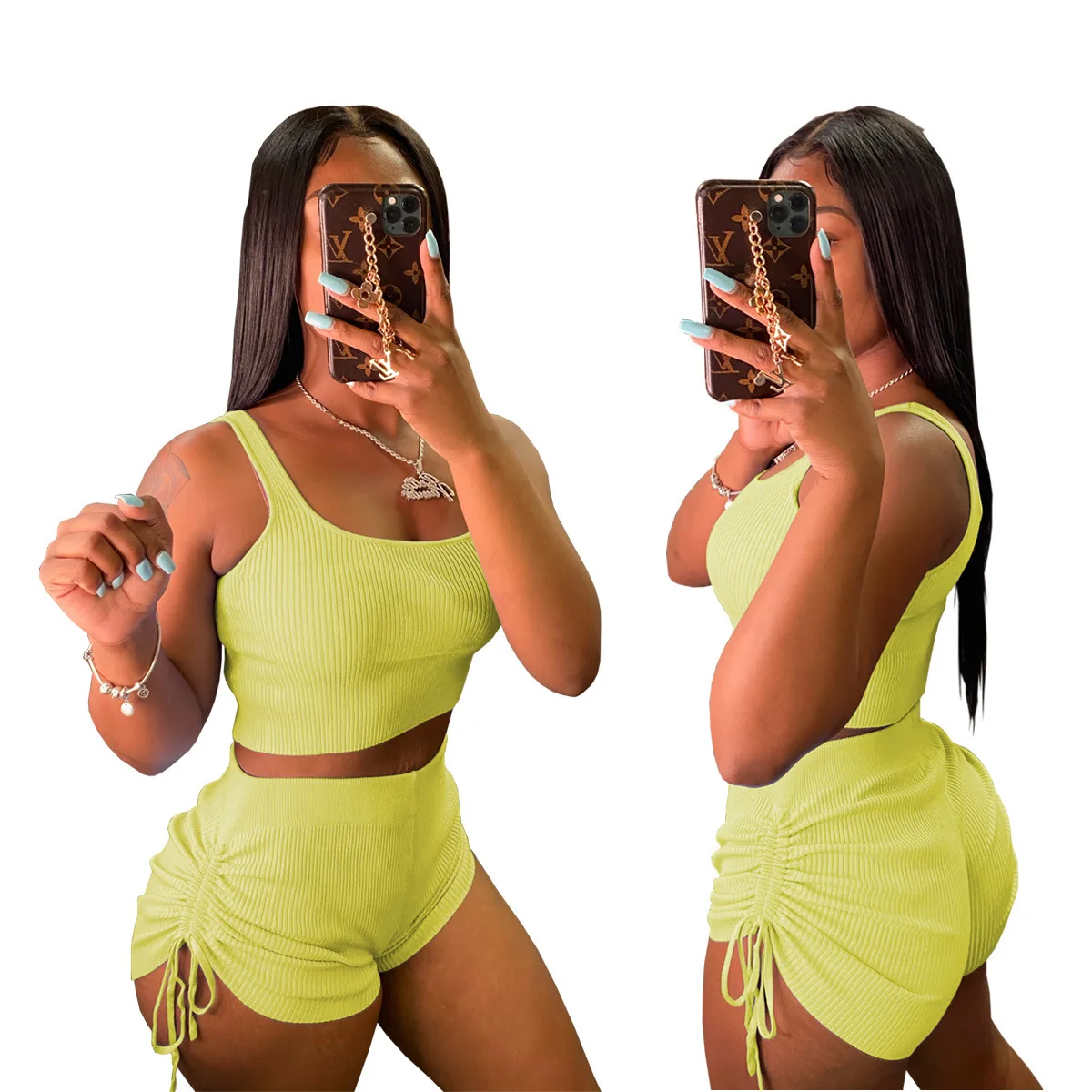 2021 Fashionable sexy solid color Crop Top Shorts Sets Tracksuits Sweat Suits two piece set for women clothes clothing, Picture
2021 Fashionable sexy solid color Crop Top Shorts Sets Tracksuits Sweat Suits two piece set for women clothes clothing, Picture