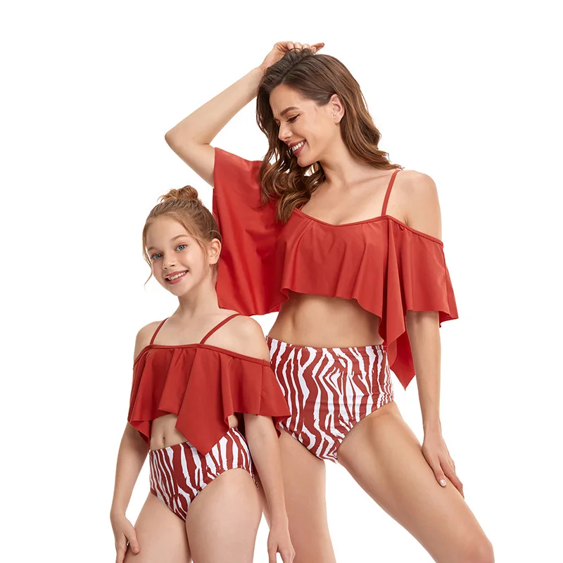 Baby girl and mother matching swim suit trendy parents and children summer swimwear Beach wear, Black,red
Baby girl and mother matching swim suit trendy parents and children summer swimwear Beach wear, Black,red