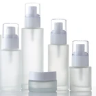 LANJING frosted clear amber 1oz 30ml 50ml 60ml 100ml round flat shoulder glass dropper bottle with spray pump
