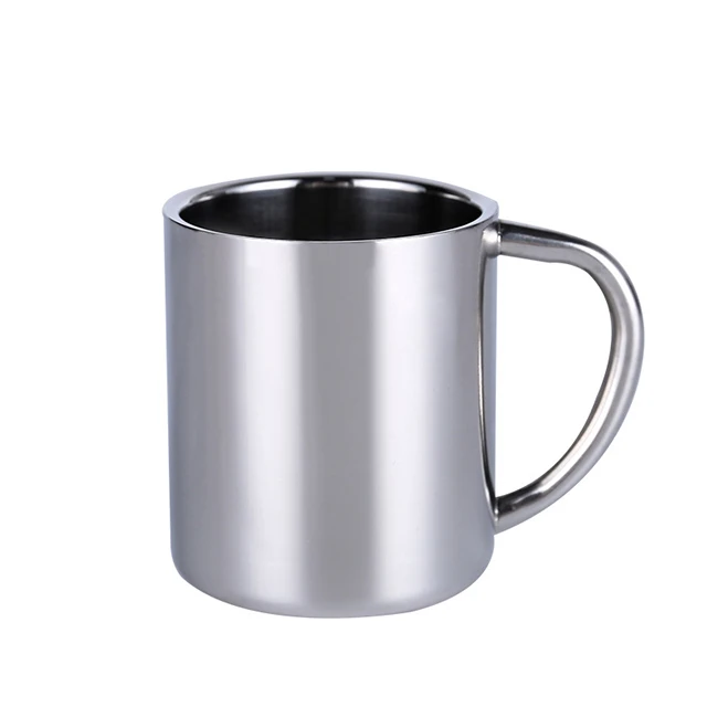Good Quality Metal Double Wall Tea Cup Stainless Steel Camping Coffee Mug with Handle, Silver
Good Quality Metal Double Wall Tea Cup Stainless Steel Camping Coffee Mug with Handle, Silver