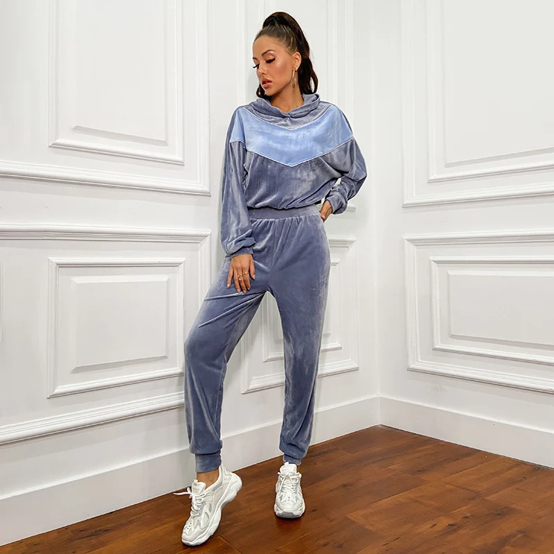 Weixin Dropshipping Double Crazy Elastic Waist Velvet Sweatpants