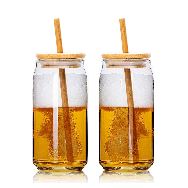 High Quality Transparent Clear Large 550ml 16oz Can Shaped Containers Bamboo Lid Cola Beer Glass Cup with Straw, Customized color
High Quality Transparent Clear Large 550ml 16oz Can Shaped Containers Bamboo Lid Cola Beer Glass Cup with Straw, Customized color