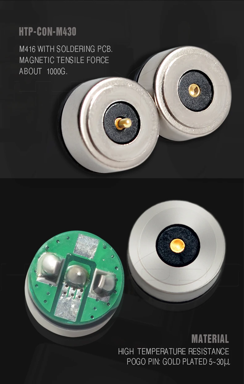 Hytepro Original 2 Pin Circular Magnetic Charging Connector With Pcb