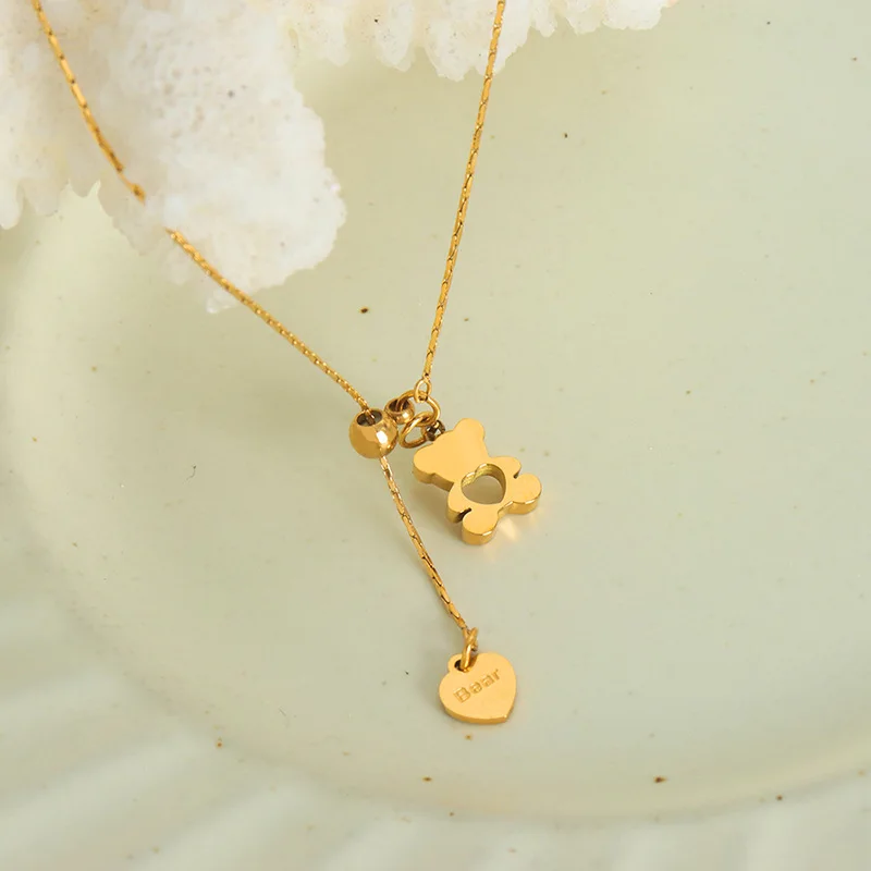 Ins Popular Stainless Steel Necklaces Hollow Bear Heart Pendant Necklace Accessories Jewelry For Party Gifts colliers femmes
Ins Popular Stainless Steel Necklaces Hollow Bear Heart Pendant Necklace Accessories Jewelry For Party Gifts colliers femmes