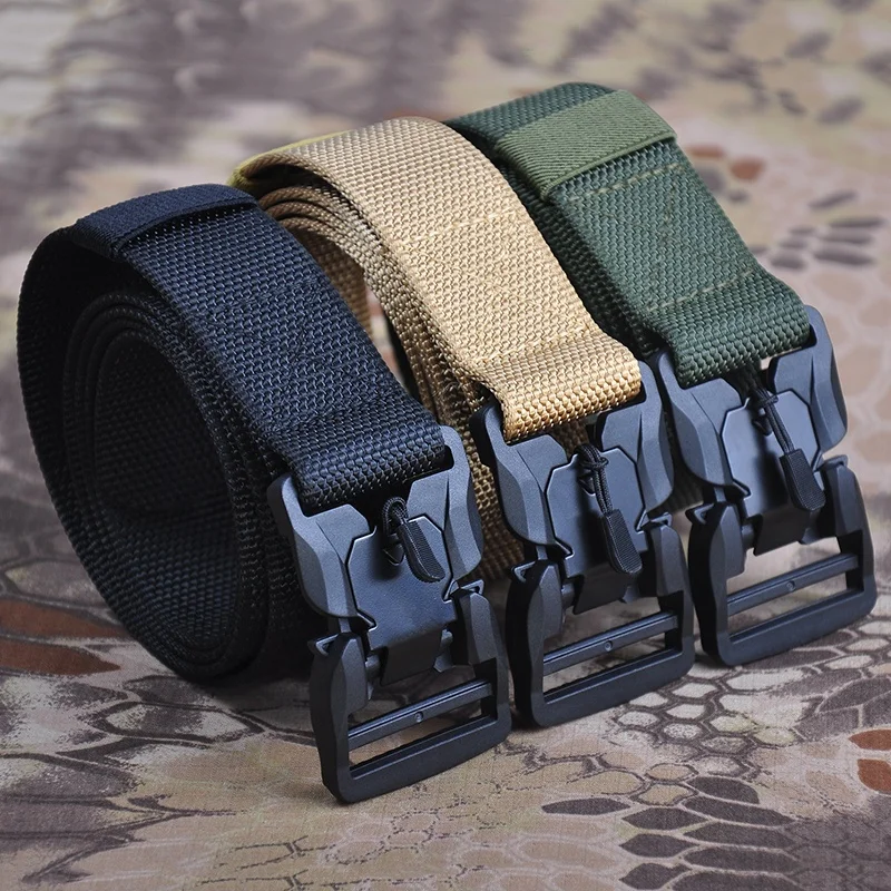 

HAN WILD Nylon Belt Men Army Tactical Belt Airsoft Military Combat Belts Quick Release Heavy Duty MOLLE System Waistband Gear