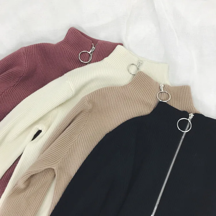 free sample in stock prompt goods 100% polyester winter high neck with zipper white knitted women sweater, Customized color
free sample in stock prompt goods 100% polyester winter high neck with zipper white knitted women sweater, Customized color
