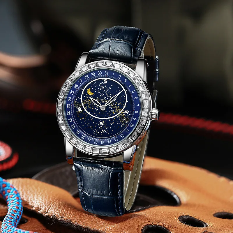 Fashion Mens Watches Luxury With Diamond Design Automatic Mechanical Rotate Watches Luminous Moon Star Mechanical Watches
Fashion Mens Watches Luxury With Diamond Design Automatic Mechanical Rotate Watches Luminous Moon Star Mechanical Watches