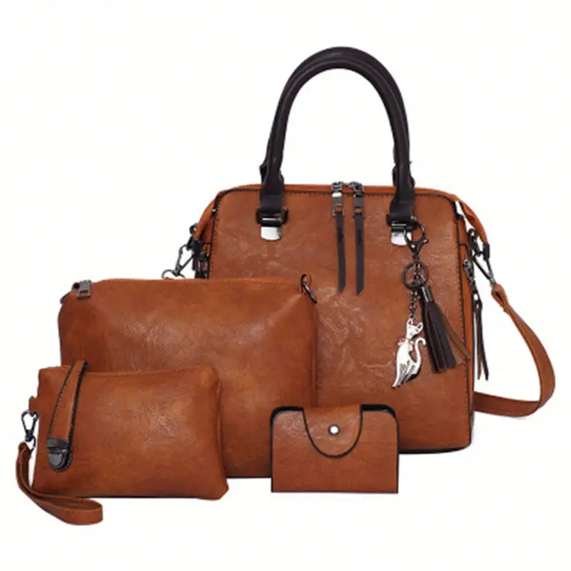 The Retro Fashion Style Large Capacity Four Pieces Set Soft Pu Casual Women Leather Handbags
The Retro Fashion Style Large Capacity Four Pieces Set Soft Pu Casual Women Leather Handbags