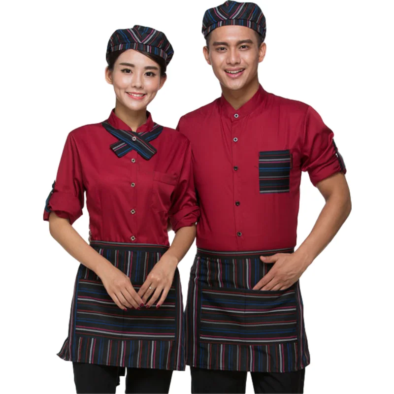 Hotel Overalls Autumn and Winter Waiter Short/Long-Sleeved Women's Hotel Uniform Fast Food Western Coffee Shop Jackets, Can customized
Hotel Overalls Autumn and Winter Waiter Short/Long-Sleeved Women's Hotel Uniform Fast Food Western Coffee Shop Jackets, Can customized