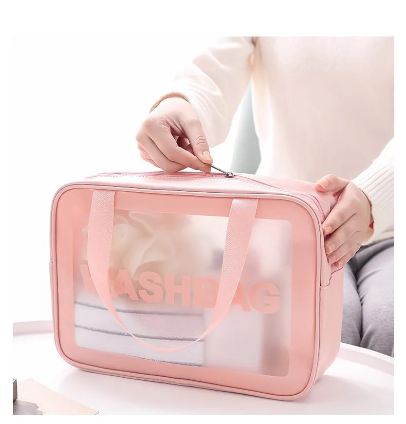 PU Transparent Three-piece Makeup Wash Bag with Large Capacity PVC Bag with Translucent Frosted Portable Bag for Women
PU Transparent Three-piece Makeup Wash Bag with Large Capacity PVC Bag with Translucent Frosted Portable Bag for Women