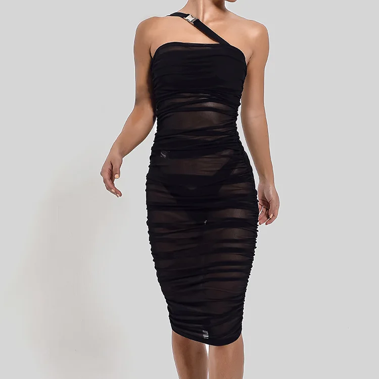 Hot Selling Pleat Mesh Beachwear One Piece Strapless Black Solid Women Swimwear Cover Up
Hot Selling Pleat Mesh Beachwear One Piece Strapless Black Solid Women Swimwear Cover Up
