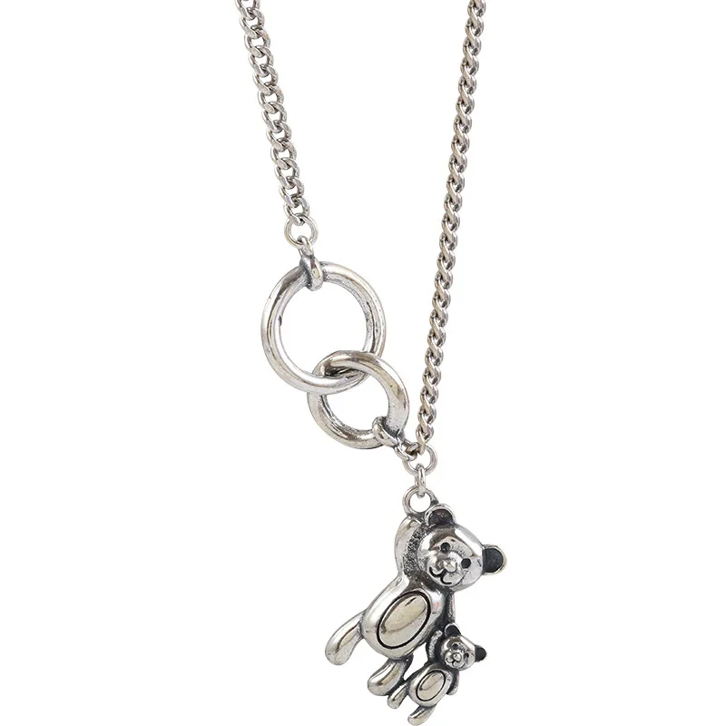 Silver Double Circle Little Bear Pendant Necklace For Women Couple Jewelry Wholesale
Silver Double Circle Little Bear Pendant Necklace For Women Couple Jewelry Wholesale