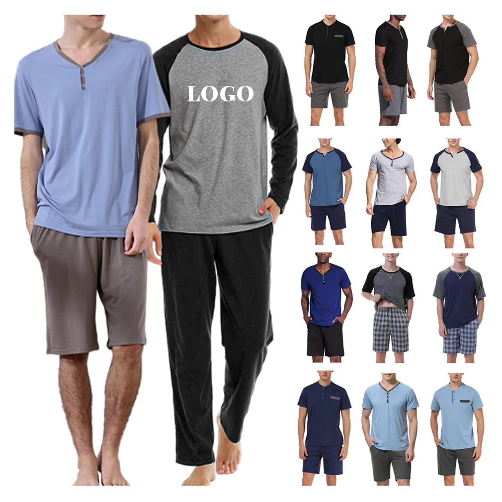 Multiple Style Short Sleeve PJ Cotton Modal Lounge Wear Two Piece Sleepwear Cotton Sets men pajamas Cotton Men's sleepwear 
Multiple Style Short Sleeve PJ Cotton Modal Lounge Wear Two Piece Sleepwear Cotton Sets men pajamas Cotton Men's sleepwear