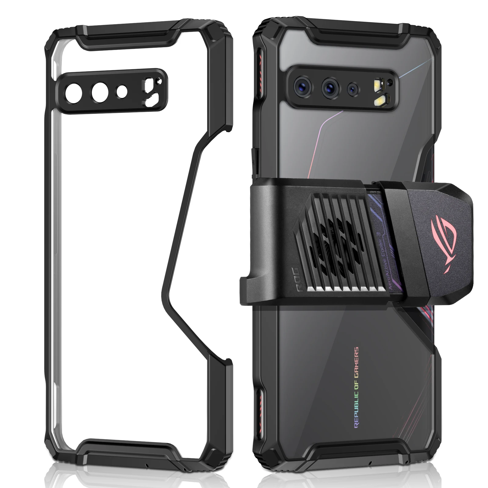 Case for ROG Phone 3 Armor Case Cooler Compatible Air Trigger Compatible TPU Frame and Clear Acrylic Back Drop Protection
Case for ROG Phone 3 Armor Case Cooler Compatible Air Trigger Compatible TPU Frame and Clear Acrylic Back Drop Protection