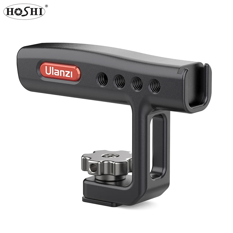 

HOSHI Ulanzi R071 Mini Metal Top Handle Hand Grip with Cold Shoe Mount 1/4 Inch Screw Holes for Canon Nikon Sony DSLR Camera