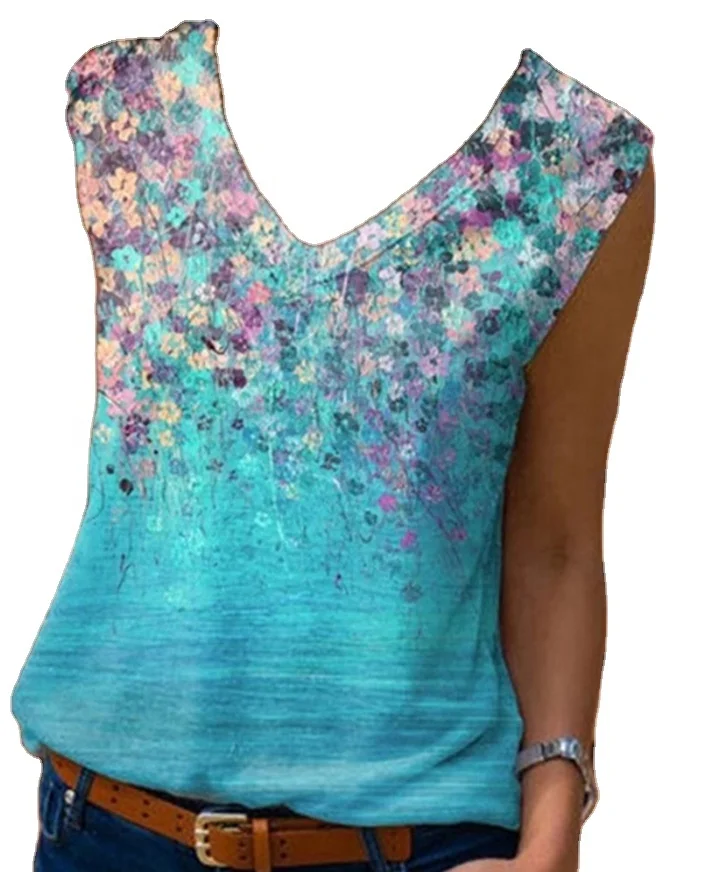 Flower Print Shirt Casual Sleeveless Pullover Tops Elegant Women V-Neck Streetwear Plus Size tank tops, 8colors
Flower Print Shirt Casual Sleeveless Pullover Tops Elegant Women V-Neck Streetwear Plus Size tank tops, 8colors