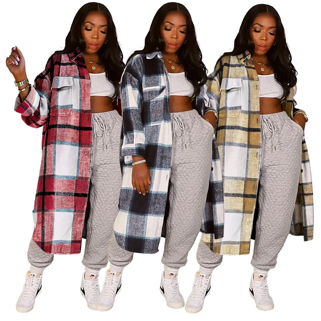 2021 Fashion Winter Outwear Women Clothing Pocketed Grid Pattern Overcoat Knit Cardigan Long Trench Coat, Blue
2021 Fashion Winter Outwear Women Clothing Pocketed Grid Pattern Overcoat Knit Cardigan Long Trench Coat, Blue