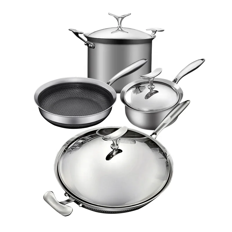 Luxury Multifunction Kitchen Cookware Aluminum Nonstick Cookware Sets Polishing Cookware Manufacturers Stainless Steel Handle
Luxury Multifunction Kitchen Cookware Aluminum Nonstick Cookware Sets Polishing Cookware Manufacturers Stainless Steel Handle