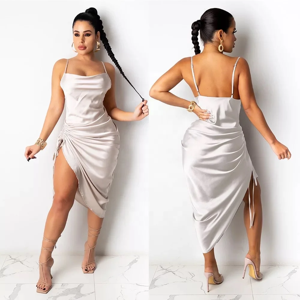 Most Trustworthy Manufacturer Drawstring Silk Satin Dresses Sexy Night Club Casual Dresses For Women, Picture color
Most Trustworthy Manufacturer Drawstring Silk Satin Dresses Sexy Night Club Casual Dresses For Women, Picture color