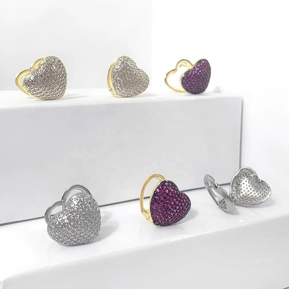 Wholesale Pave Cubic Zirconia 18k Gold Plated Heart Stud Earrings For Women, Picture
Wholesale Pave Cubic Zirconia 18k Gold Plated Heart Stud Earrings For Women, Picture