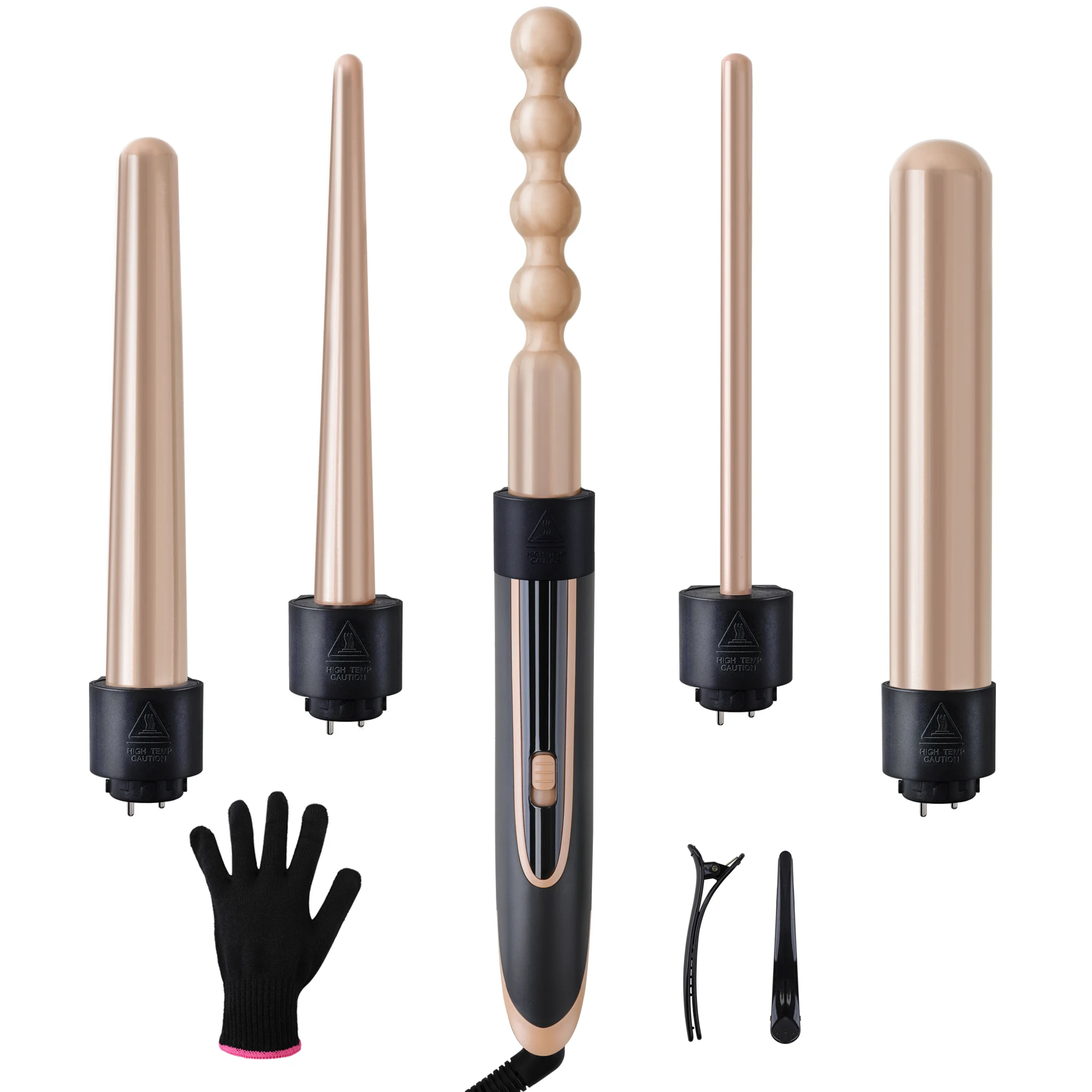 

5 in 1 Hair Curling Wand Interchangeable Factory Hair Curler For Women Curling Iron Hair Crimper Beach Waver Rollers