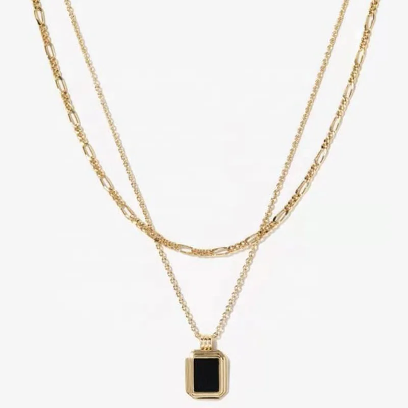 2021 Double Layered Square Shell Necklaces Flat Figaro Vintage Titanium Steel Chain Necklaces for Women
2021 Double Layered Square Shell Necklaces Flat Figaro Vintage Titanium Steel Chain Necklaces for Women