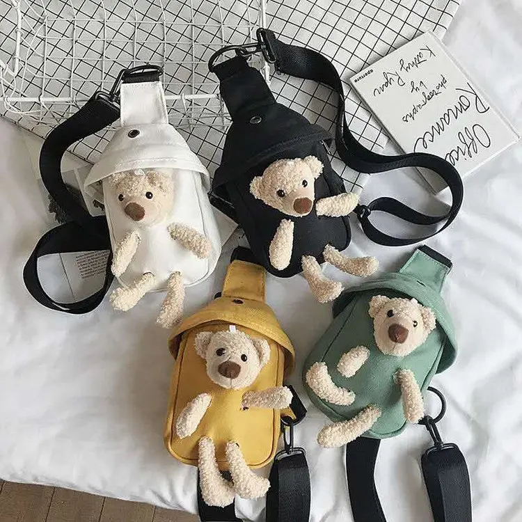 Women Cute Bear Canvas Wild Chest Bag All-match Messenger Casual Daily Wear Waist Bag Cartoon Fashion Personality, Picture color
Women Cute Bear Canvas Wild Chest Bag All-match Messenger Casual Daily Wear Waist Bag Cartoon Fashion Personality, Picture color