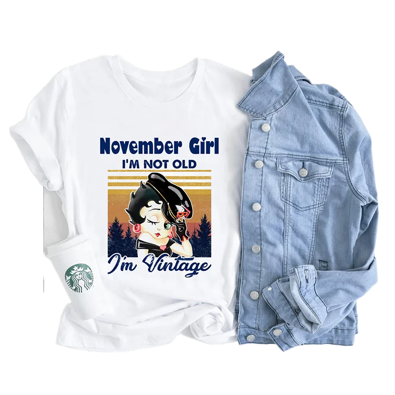 Wholesale 100% Cotton Melanin Black Girl Borned in November Short Sleeve White Tshirt Custom Printing Clothing
Wholesale 100% Cotton Melanin Black Girl Borned in November Short Sleeve White Tshirt Custom Printing Clothing