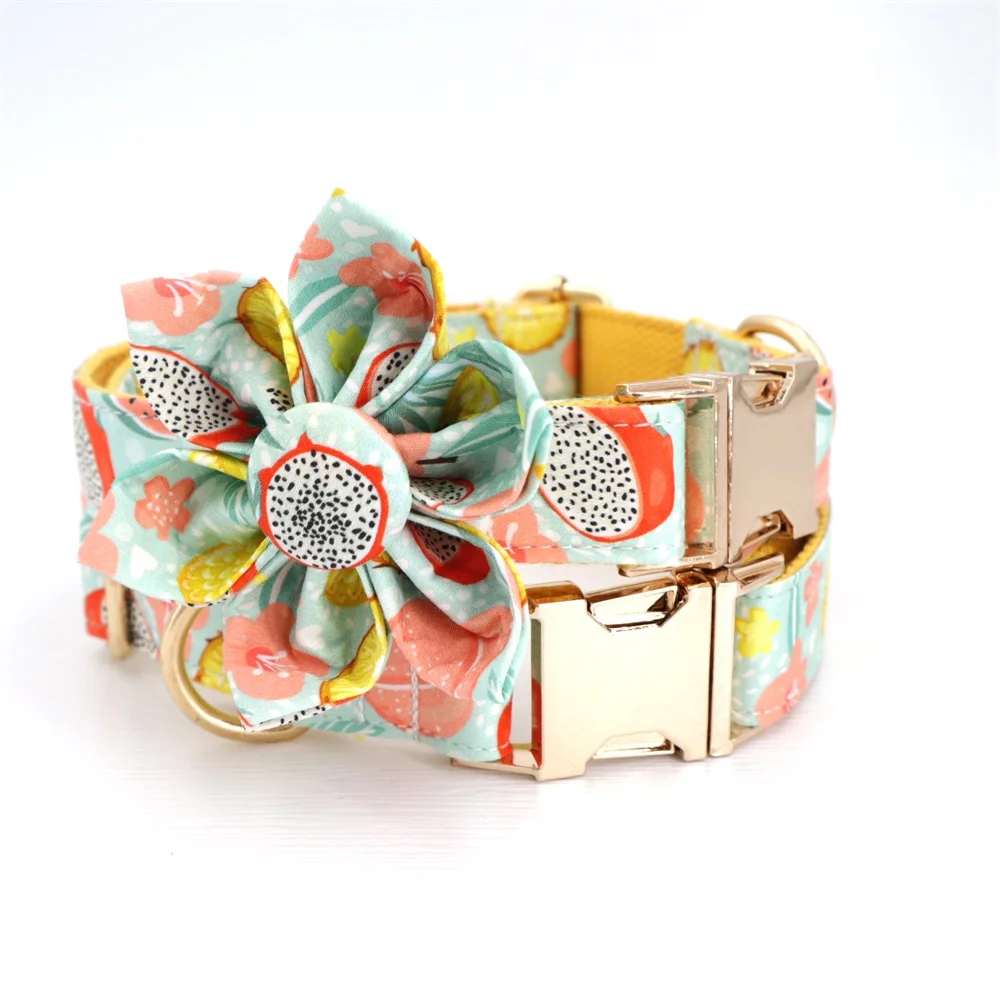summer fruit Dog Collar with flower, Personalized Engraved Dog Collar with All Metal Buckle
summer fruit Dog Collar with flower, Personalized Engraved Dog Collar with All Metal Buckle