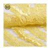 High quality knitted tulle yellow 3d ribbon embroidery net fabric on dresses