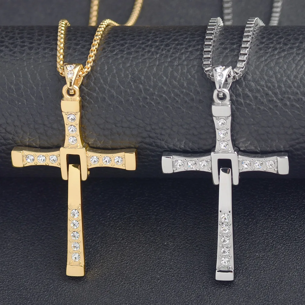 Long Hip Hop Stainless Steel Cross Necklace Men Design PVD Plating Pendant with Crystal
Long Hip Hop Stainless Steel Cross Necklace Men Design PVD Plating Pendant with Crystal