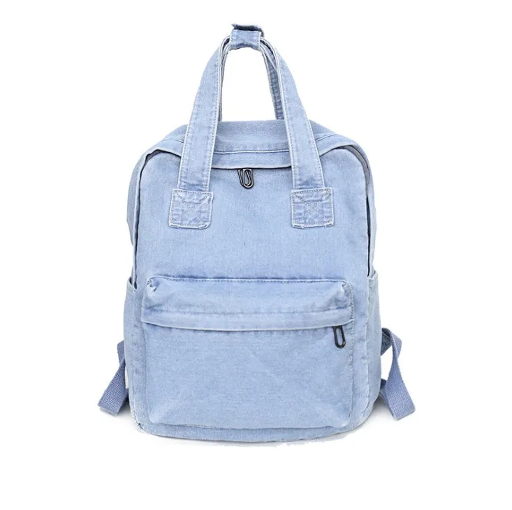 Simple Fashion Jeans Women Back Pack Function Denim Fabric Vintage Backpack, Customizable
Simple Fashion Jeans Women Back Pack Function Denim Fabric Vintage Backpack, Customizable
