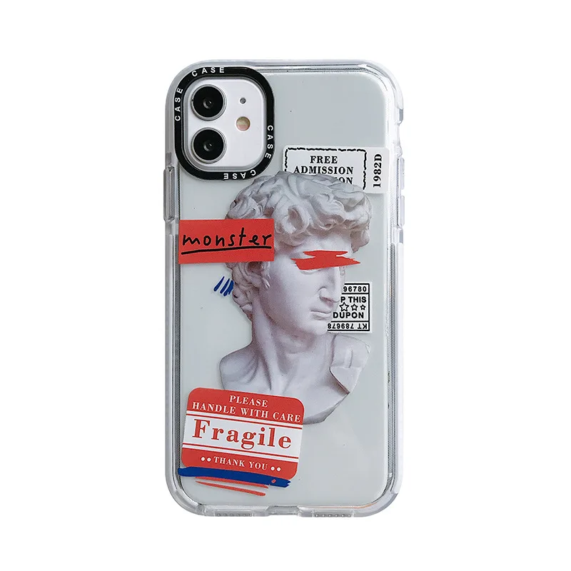 Unique Products Black Camera Ring Border Statue Label Design Clear Soft TPU TPE Phone Case For iPhone 11 Pro Max XS XR 7 8 Plus, 8 designs
Unique Products Black Camera Ring Border Statue Label Design Clear Soft TPU TPE Phone Case For iPhone 11 Pro Max XS XR 7 8 Plus, 8 designs