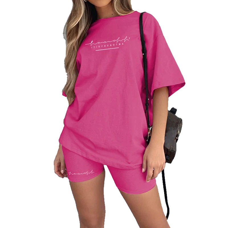 Custom Letter Printing T Shirt Casual Tracksuit Solid Color Women Outfits Short Sleeve Biker Shorts Stylish Two Piece Set
Custom Letter Printing T Shirt Casual Tracksuit Solid Color Women Outfits Short Sleeve Biker Shorts Stylish Two Piece Set