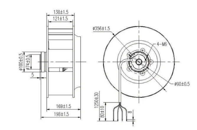 Centrifugal Fan, 355mm, FFU, AHU - detail 12