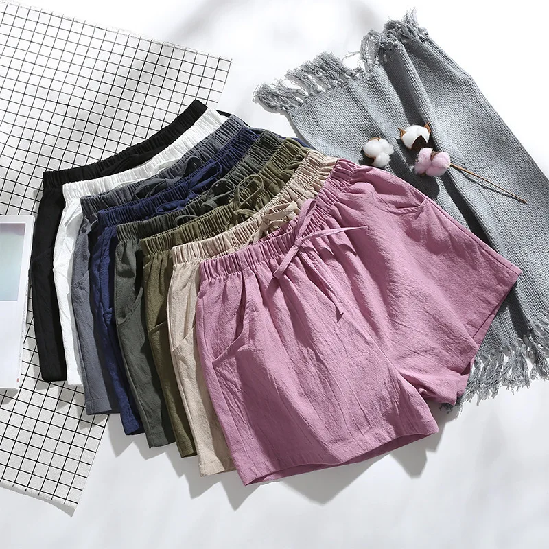 Dropshipping Women Cotton Linen Sweat Shorts Solid Color Loose Summer Shorts Cool Breathable Candy Color Short Pants
Dropshipping Women Cotton Linen Sweat Shorts Solid Color Loose Summer Shorts Cool Breathable Candy Color Short Pants