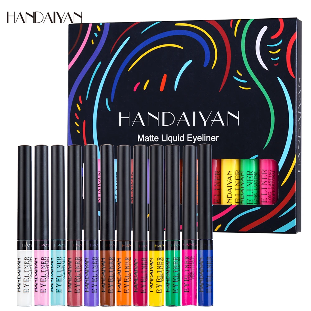 HANDAIYAN 12 Colored Eyeliner Sets Matte Quick-Drying Liquid Eyeliner Pencil Waterproof Eye Makeup Cosmetic
HANDAIYAN 12 Colored Eyeliner Sets Matte Quick-Drying Liquid Eyeliner Pencil Waterproof Eye Makeup Cosmetic