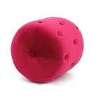 Metal Soft Velvet Round Ottoman Stool Strawberry Color Living Room Decorations Gifts for Friends and Family