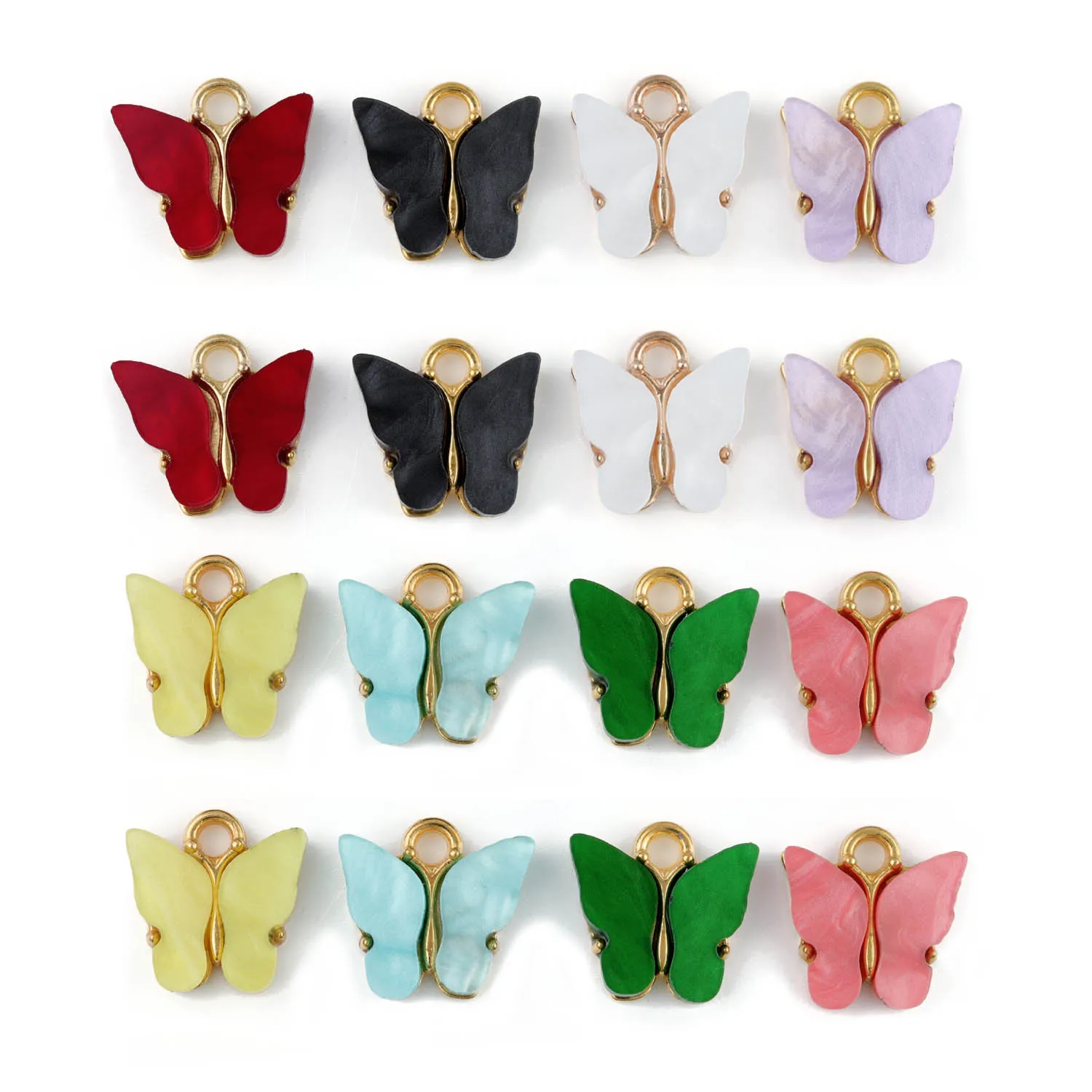 Colorful 13x13mm DIY Gold Plated Zinc Alloy Acrylic Diy Jewelry Making Accessories Butterfly Shape Charm Pendants, Black,white,pink,blue, rose red,purple
Colorful 13x13mm DIY Gold Plated Zinc Alloy Acrylic Diy Jewelry Making Accessories Butterfly Shape Charm Pendants, Black,white,pink,blue, rose red,purple