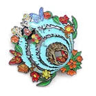 Customized hollow colorful metal badge pin flower zinc alloy soft enamel lapel pin