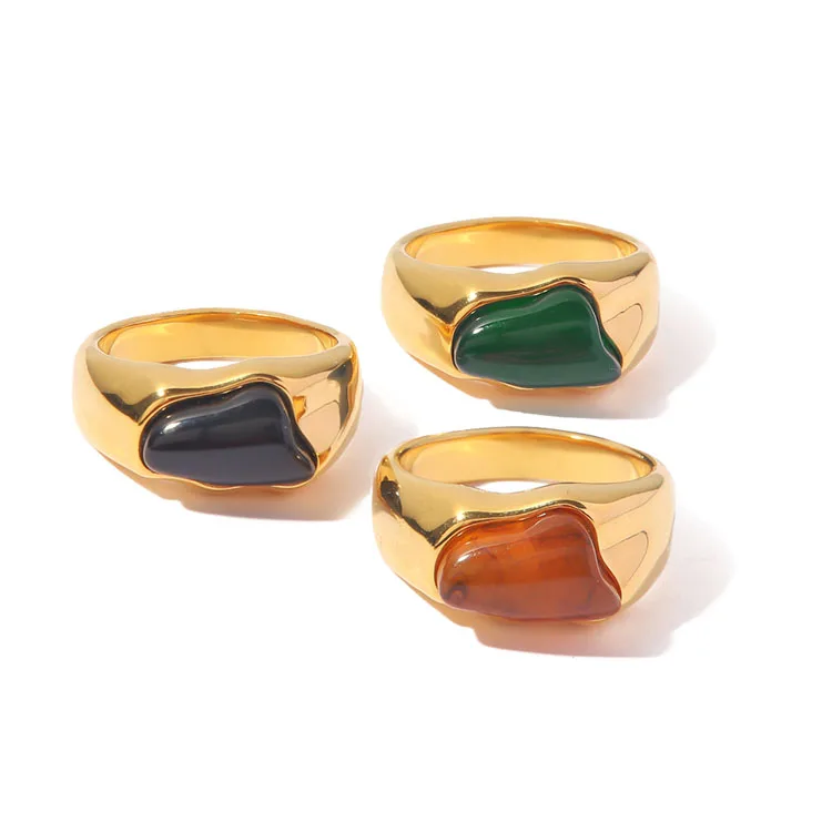 G1766 18K Gold Pvd Plated Stainless Steel Rings Finger Vintage Jewelry Inlaid With Stone Chunky Gold Ring
G1766 18K Gold Pvd Plated Stainless Steel Rings Finger Vintage Jewelry Inlaid With Stone Chunky Gold Ring