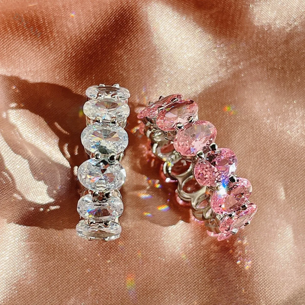 Dylam Stackable Exquisite Thick Rhodium Plated Full Cz Wedding Engagement Finger Rings Clear Pink White Oval Cubic Zirconia Ring
Dylam Stackable Exquisite Thick Rhodium Plated Full Cz Wedding Engagement Finger Rings Clear Pink White Oval Cubic Zirconia Ring