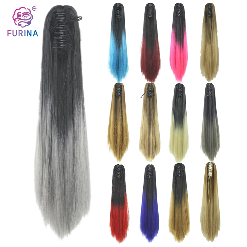 Ombre long straight 24'' colored heat resistant ponytail synthetic hair extensions for women, Pure colors/ombre color/ customized colors
Ombre long straight 24'' colored heat resistant ponytail synthetic hair extensions for women, Pure colors/ombre color/ customized colors