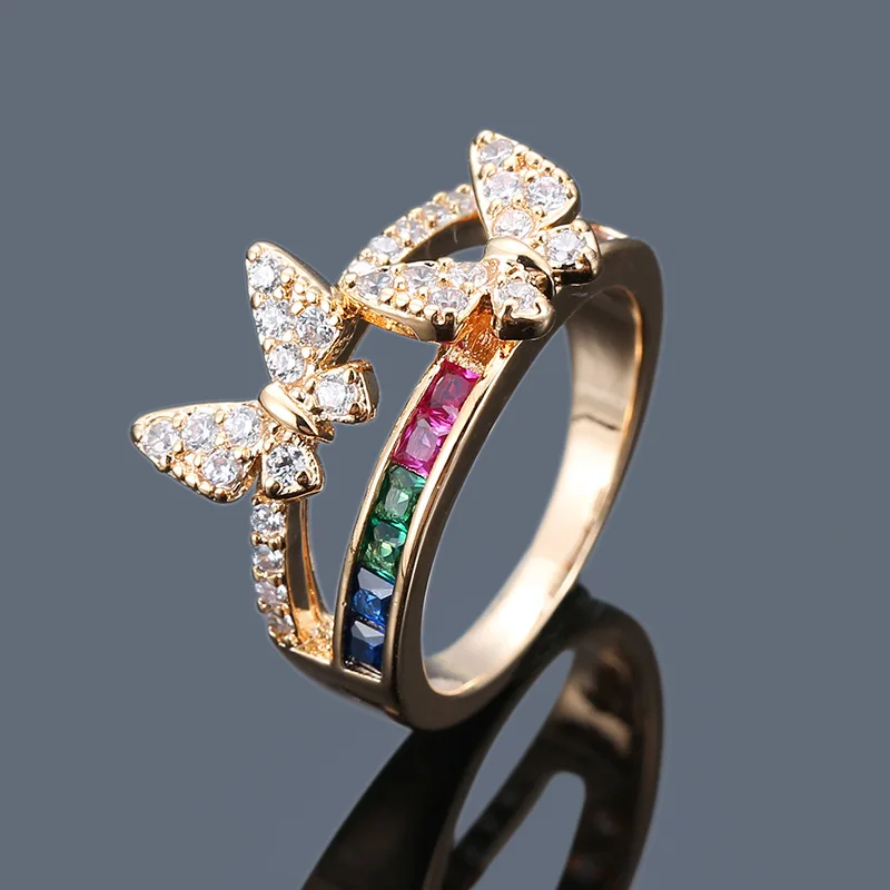 2020 Womens Butterfly Rings Jewelry New Fashion Zircon Crystal Ring Engagement Ring, As the picture
2020 Womens Butterfly Rings Jewelry New Fashion Zircon Crystal Ring Engagement Ring, As the picture